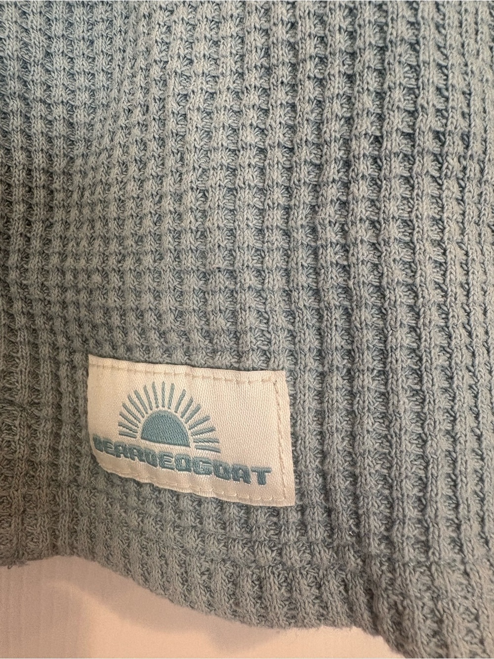 Bearded beardWaffle Knit Drawstring Shorts - Light Teal - Picture 5 of 5